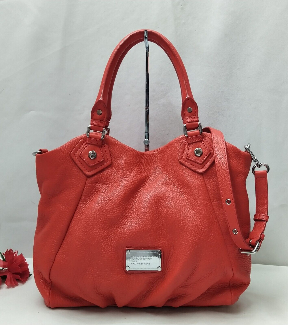 Marc by Marc Jacobs Classic Q Scarlet Red Leather Double Handles Shoulder Bag
